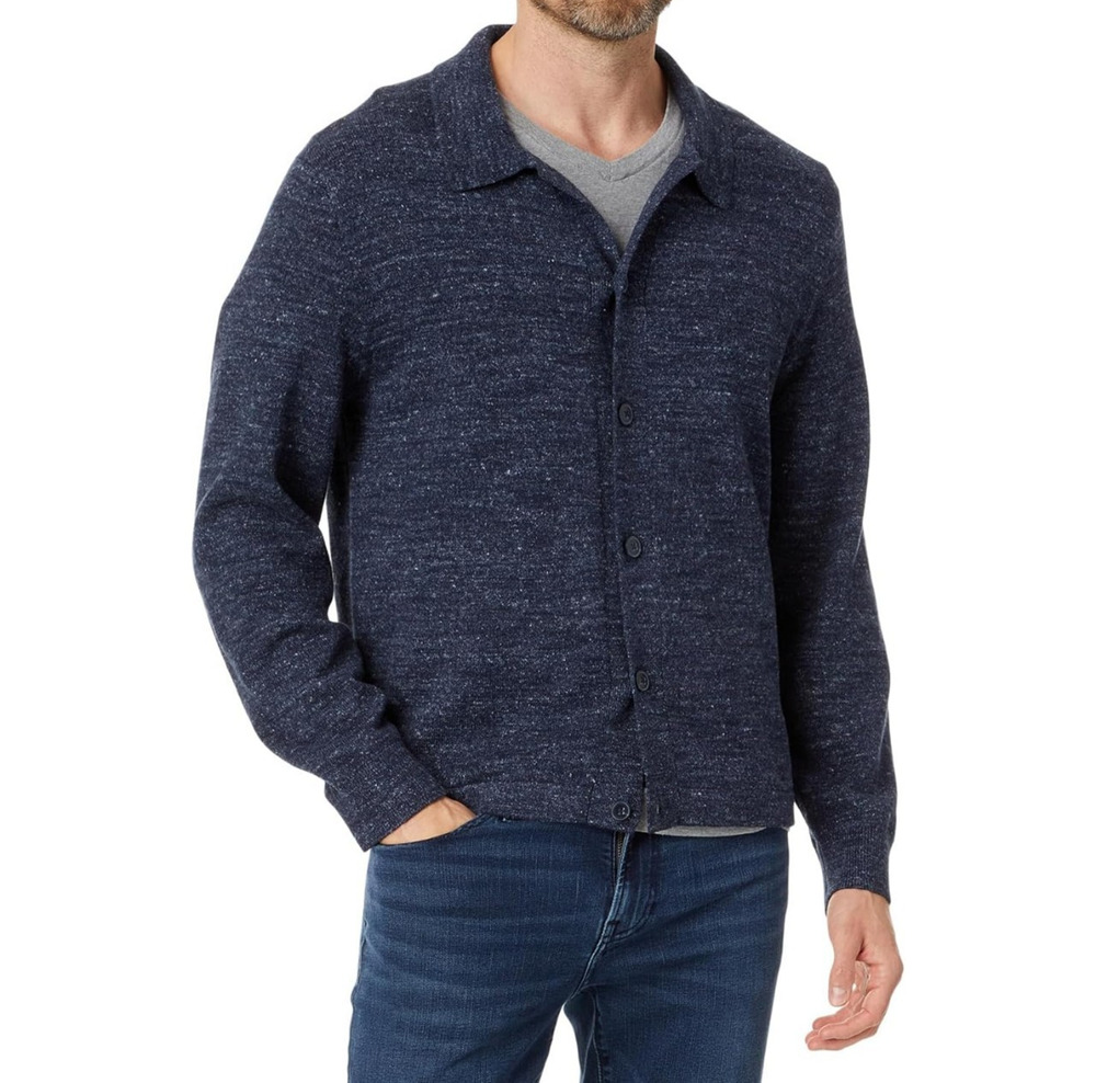 Madewell Cardigan Sweater Jacket Men’s Knit Button Up Heather Navy Size Large